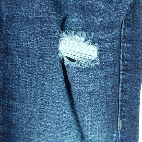 True Religion Jeans Womens SZ 33 Rocco Relaxed Skinny Fit Cuffed Hem Distressed - Picture 5 of 15